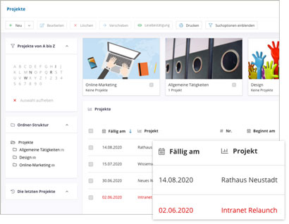 Intranet Social Software Modul Projekte